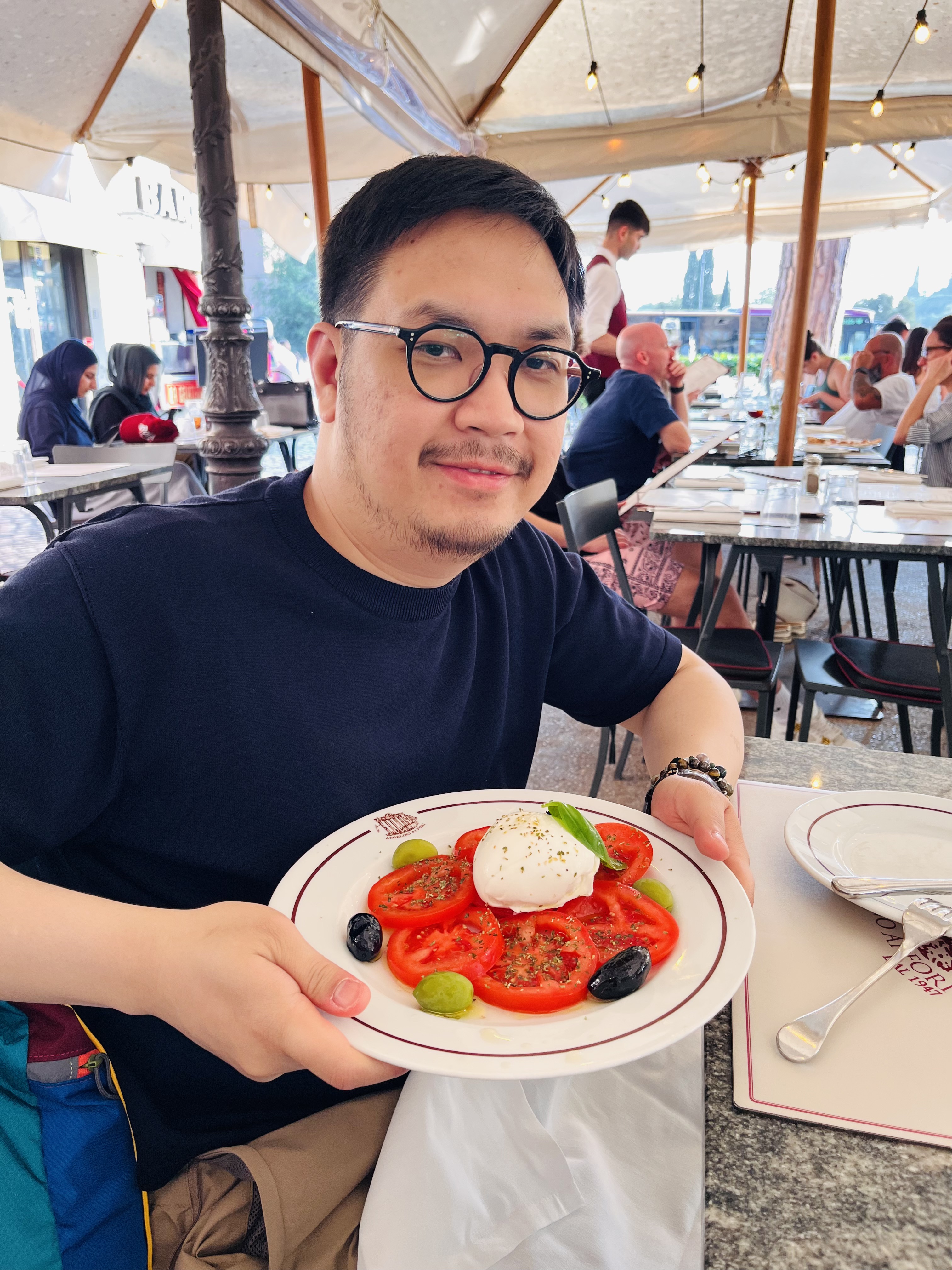 At a restaurant in Italy